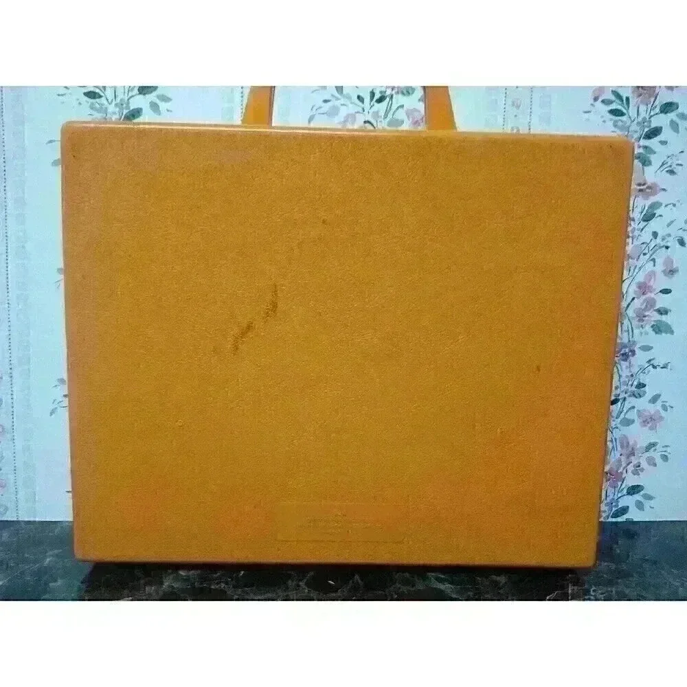 Vtg 1977 FISHER PRICE TOOL KIT CASE ONLY Orange Plastic Box 924 Empty No Tools